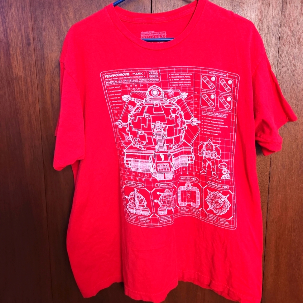 TMNT tecnodrome blueprint shirt xl, exclusive lootwear NWOT